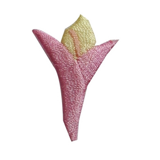 Id 6312 Yellow Tulip Plant Patch Blossom Garden Embroidered Iron On Applique