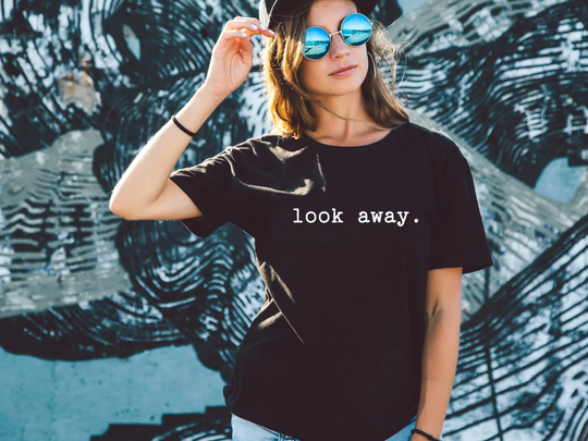 Look Away | Funny Shirt Introvert Sarcastic Gift Idea Bff Bella Canvas Minimal Design Holiday