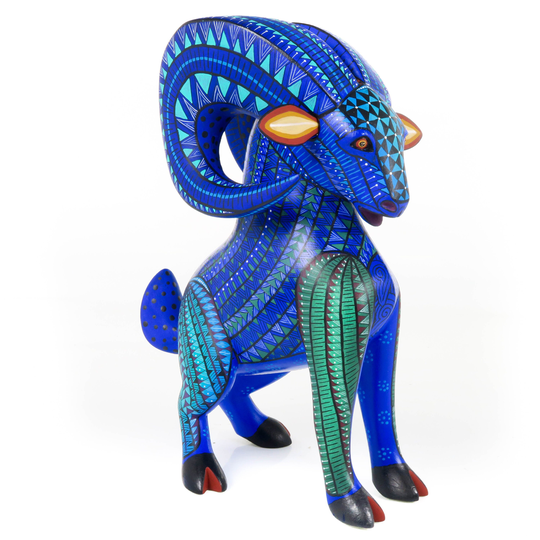 Majestic Bighorn Ram - Oaxacan Alebrije Wood Carving