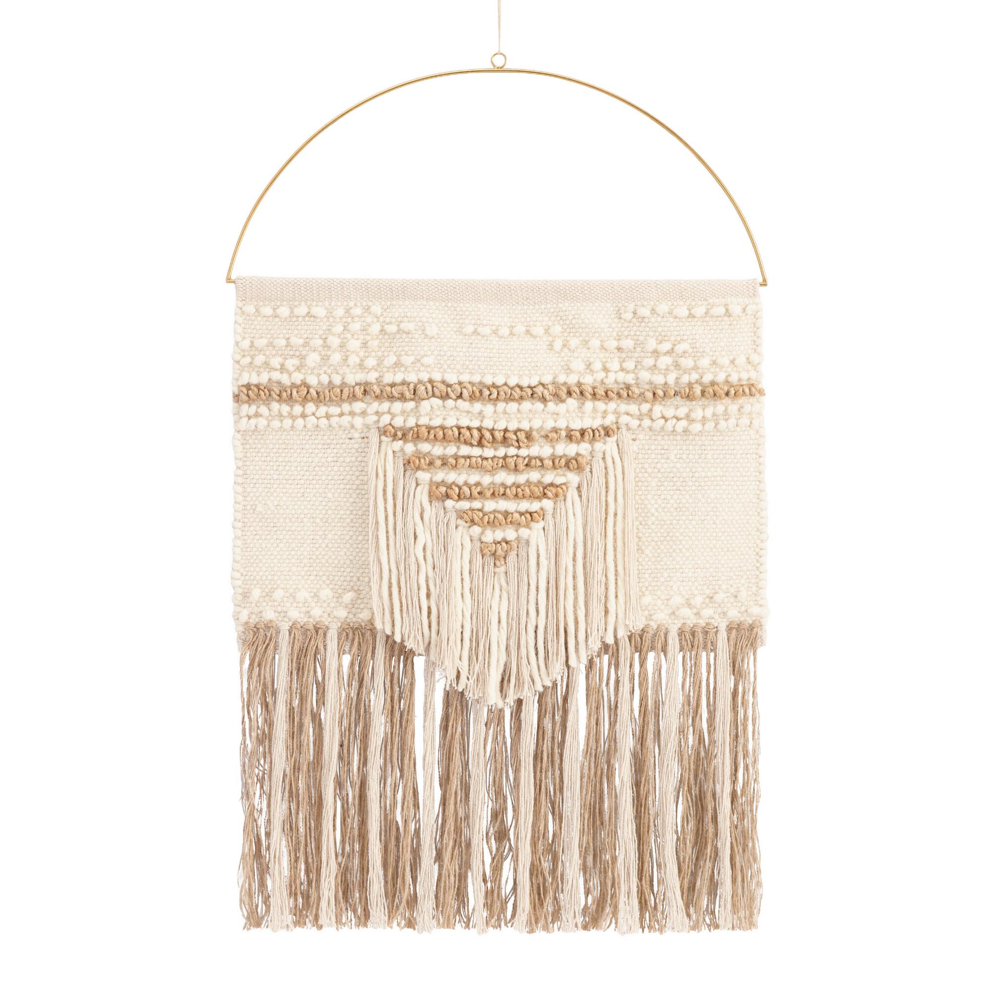 White and Gold Woven Wall Hanging by World Market