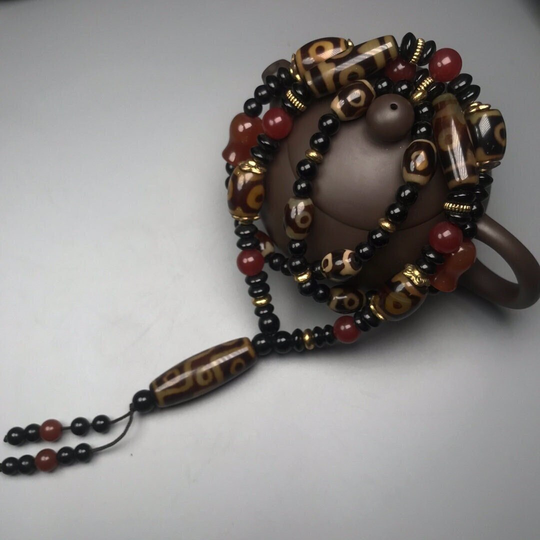 Tibetan Old Agate Dzi Necklace T1