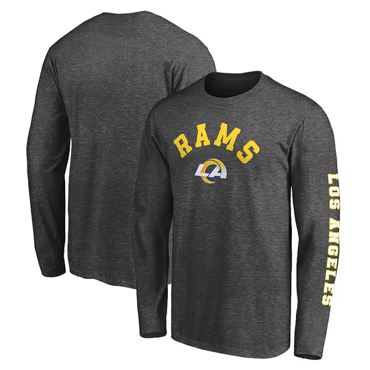 Men's Fanatics Branded Heathered Charcoal Los Angeles Rams Big & Tall City Long Sleeve T-Shirt, Size: 5XB, Grey