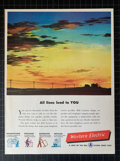 Vintage 1949 Western Electric Print Ad