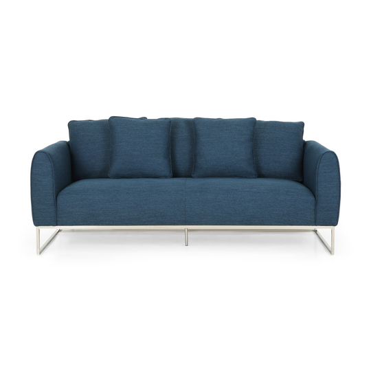Best Selling Home Decor Canis Bay Modern Navy Blue and Silver Polyester/Blend Sofa | 311395