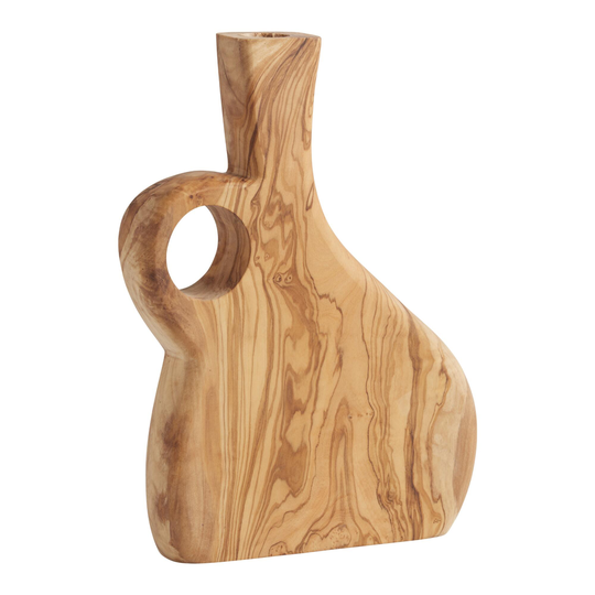 CRAFT Olive Wood Vase with Handle: Brown by World Market