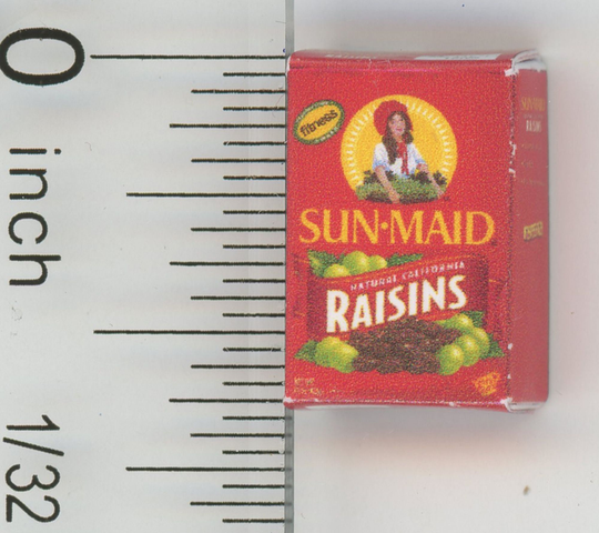 Dollhouse Miniature Box Of Raisins By Cindi's Minis
