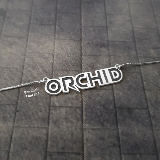 Dainty Gothic Name Necklace, Unique Plate, Necklace With Black Color, Colorful Gift For Him/Her