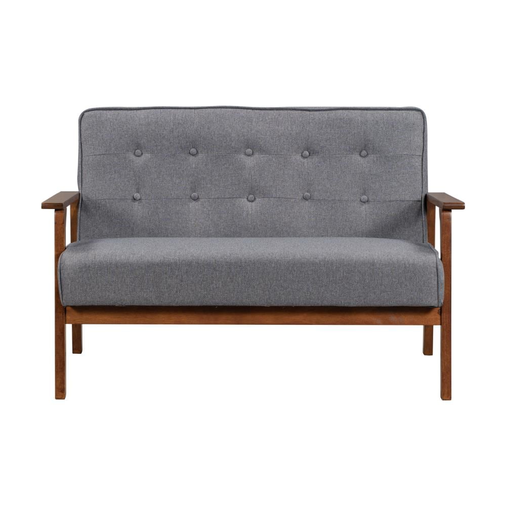 Clihome Home Loveseat,Modern Solid Loveseat Sofa Linen Blend Fabric 2-Seat Couch (Gray) | OF-1966WF55-AAGR