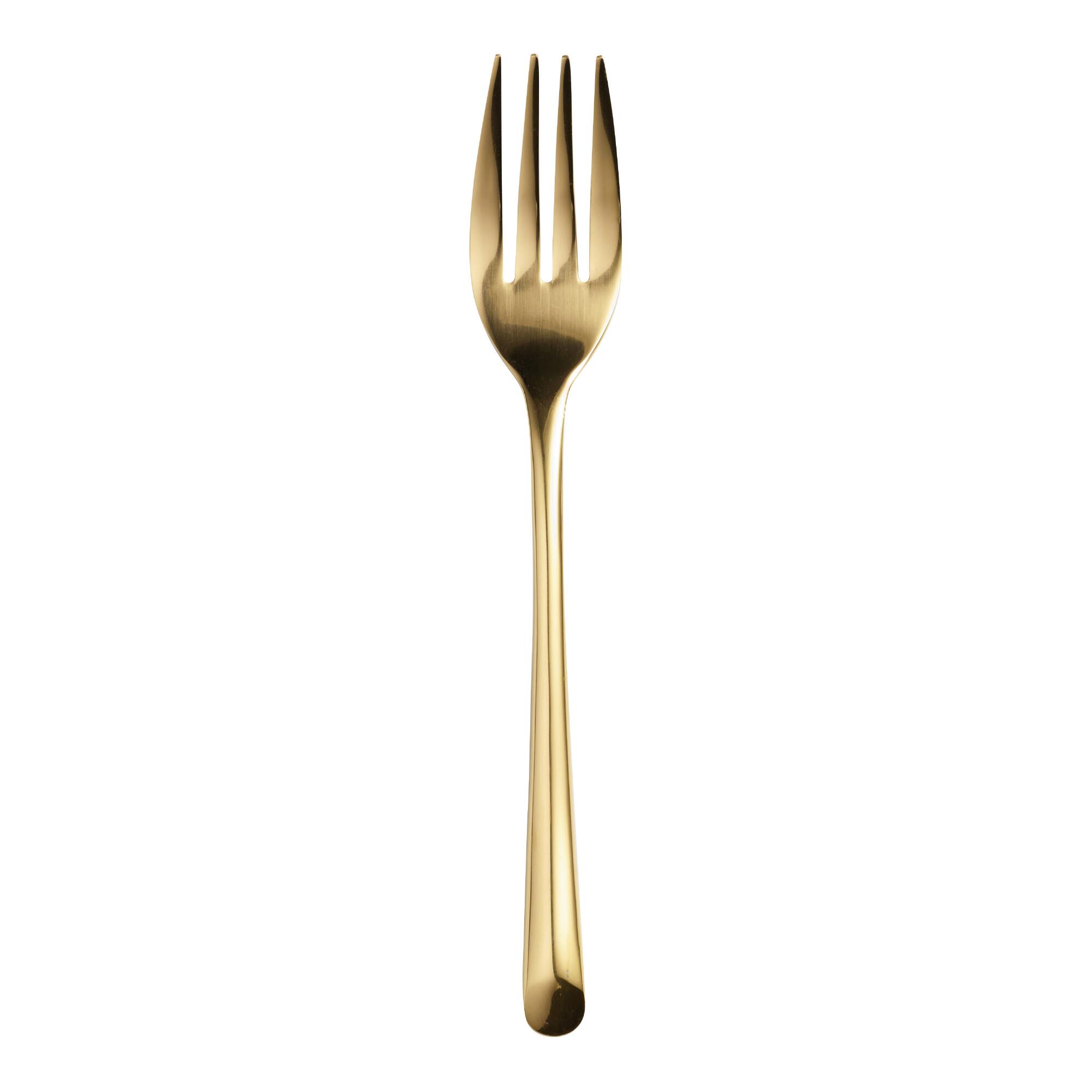 Gold Wave Salad Forks Set of 4 - Stainless Steel by World Market