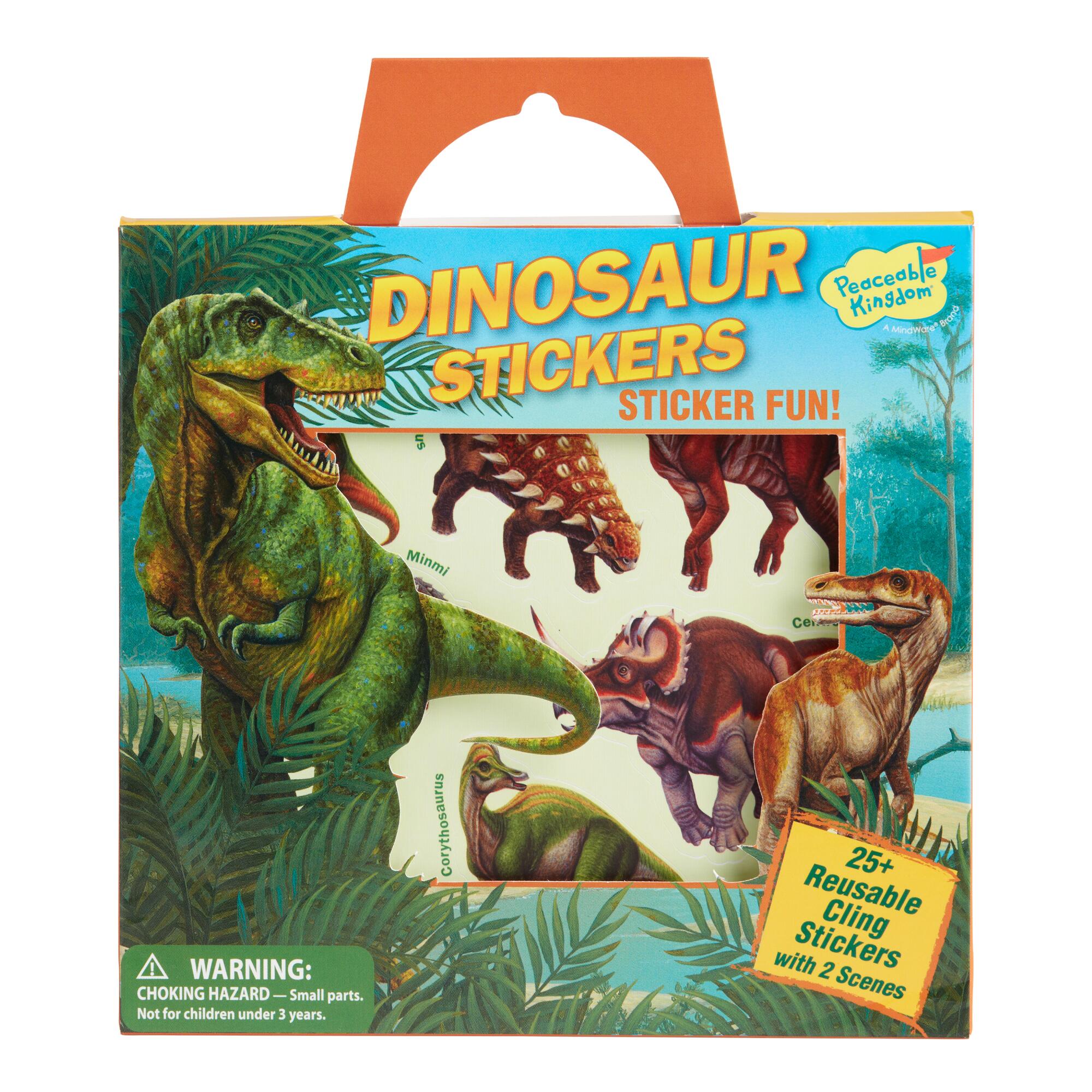 Peaceable Kingdom Dinosaur Reusable Sticker Tote: Multi - Paper by World Market