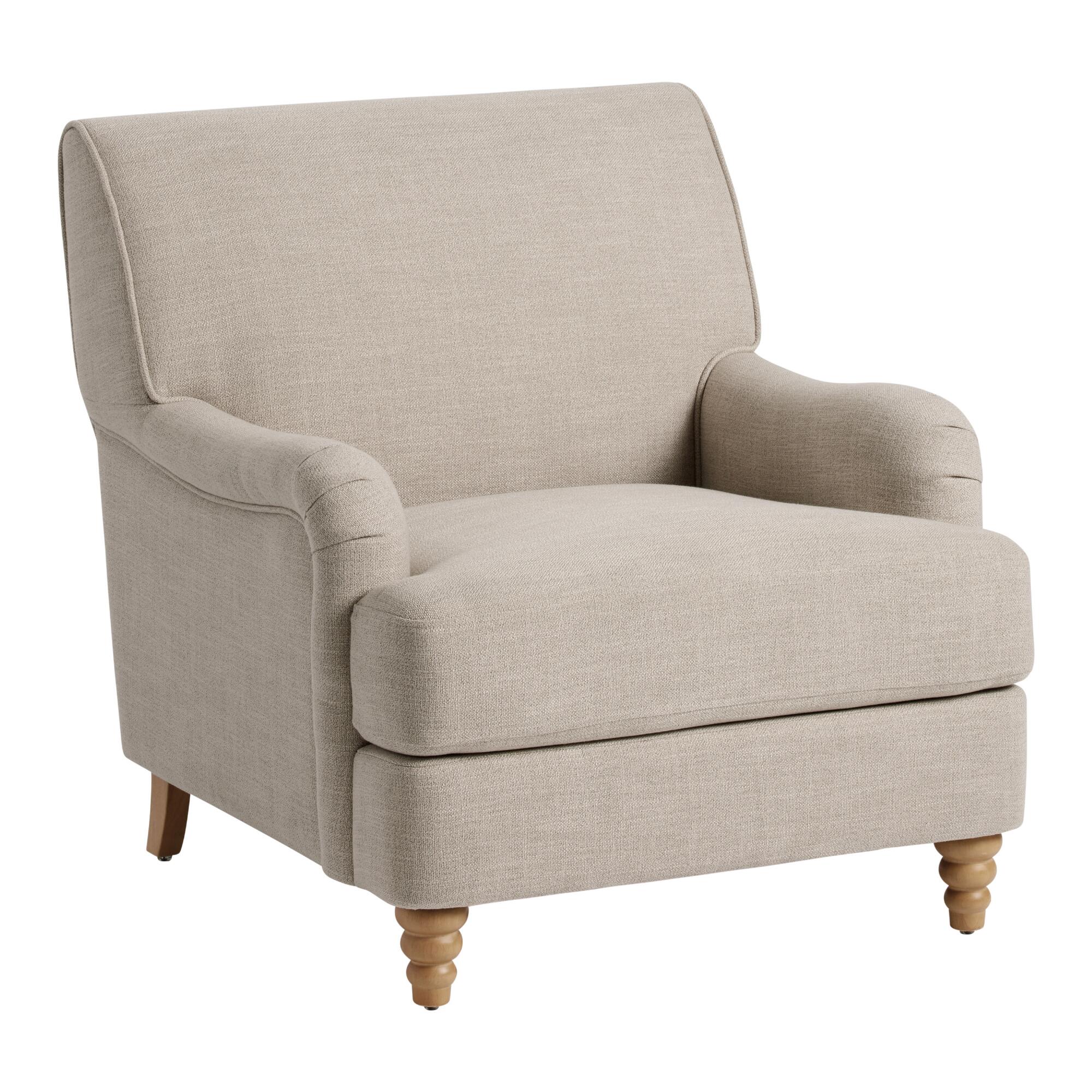Roll Arm Doria Upholstered Chair: Natural by World Market