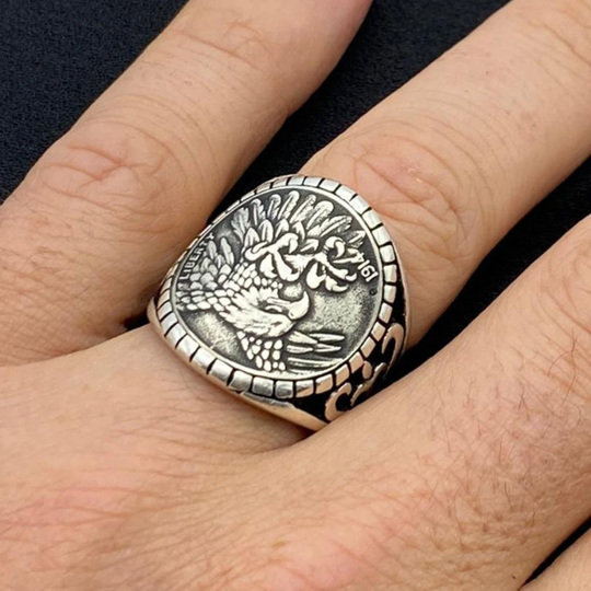Eagle 925 Sterling Silver Handmade Men's Ring, Rings For Men, Gift Him, Jewelry Men