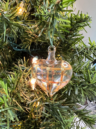 Clear Gold Heart With Glass Hanger Polish