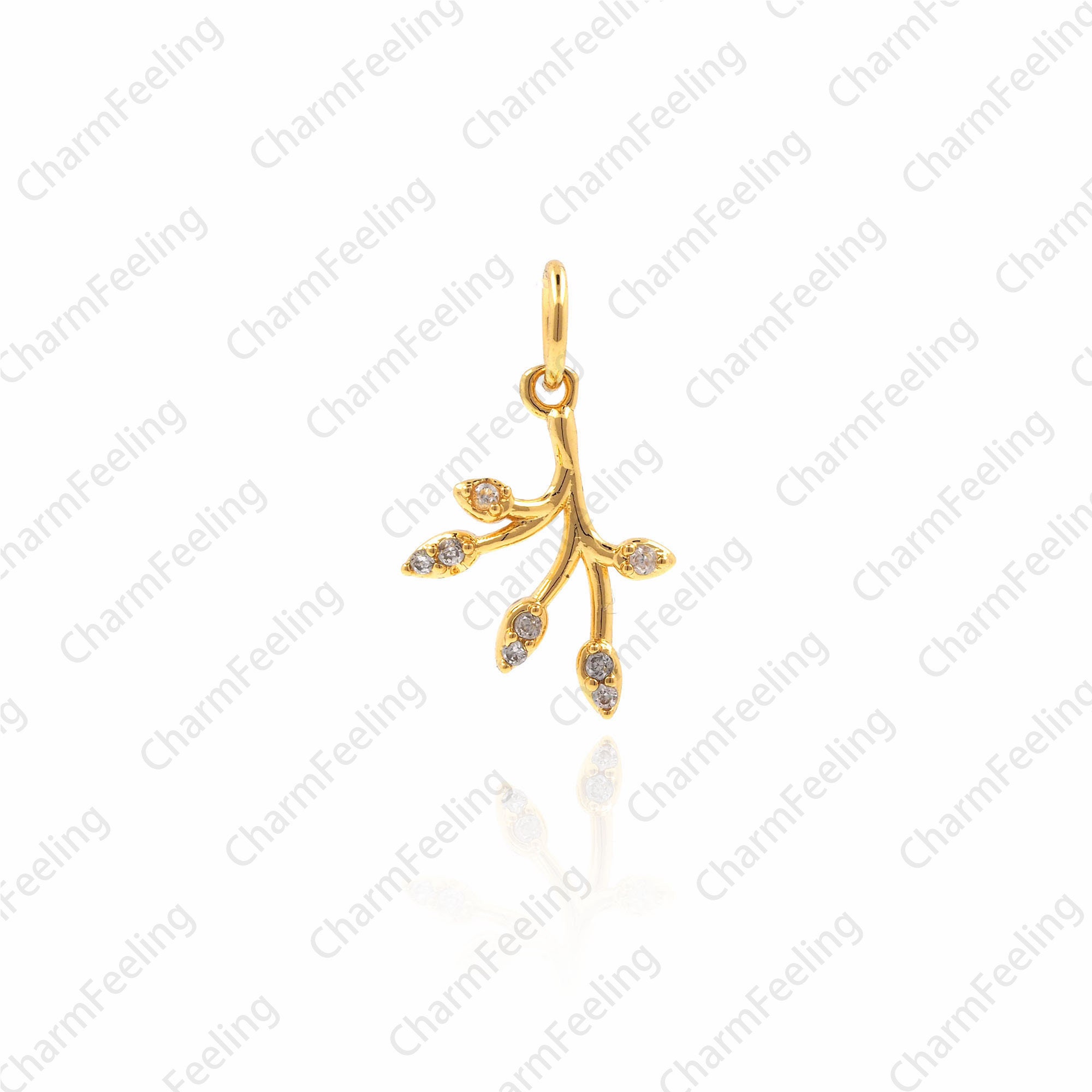 Leaf Pendant, Cz Pave Charms, Jewelry Leaves, Diy Jewelry Necklace Bracelet Accessories 17.9x10.4x1.9mm 1Pcs
