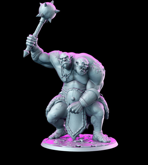 Ettin 100mm Tall Rn Estudio 32mm Scale Dnd Miniature | Dungeons & Dragons Mini Sci Fi Fantasy Resin
