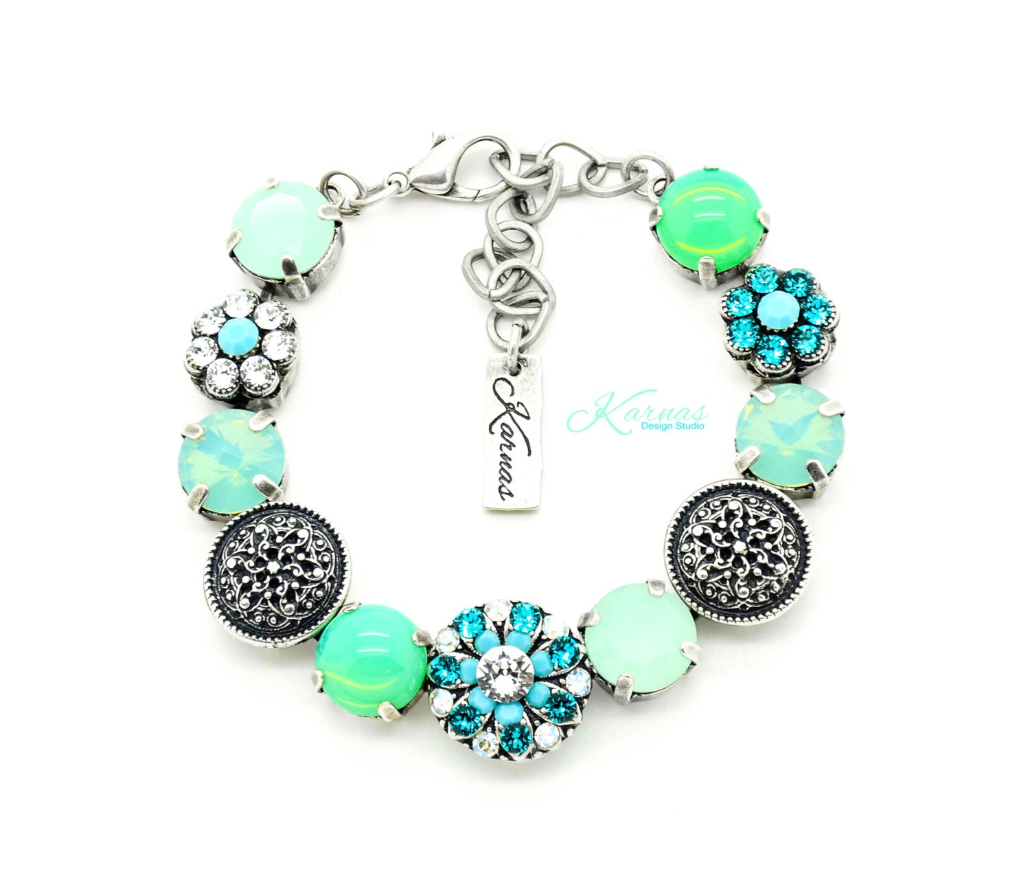 Making Waves Mixed Size Crystal Bracelet Made With Choose Your Finish Karnas Design Studio Free Shipping