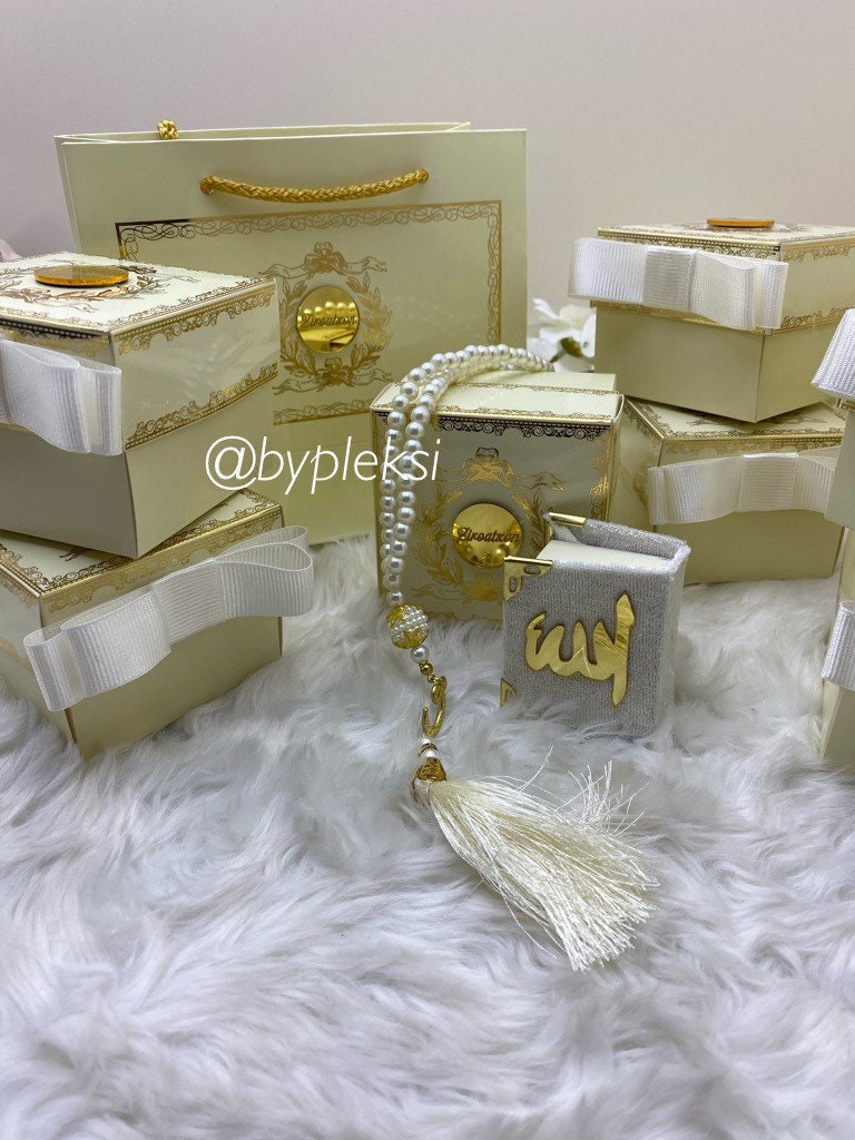 Ramadan Mubarak, Eid Gift, Islamic Wedding Mini Quran Book Gift Set Muslim Baby Tasbeeh Favor Shower Party Favor Graduation