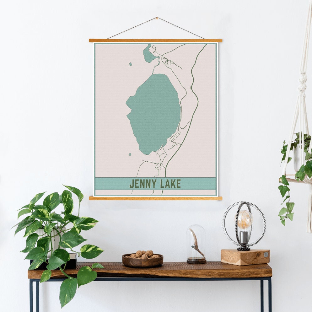 Jenny Lake Wyoming Street Map Print | Magnetic Poster Frame Printed Marketplace