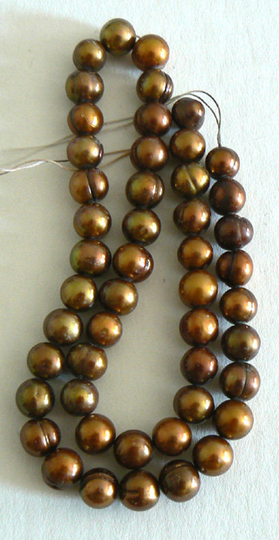 Sale 15Inch 8-9mm Natural Freshwater Pearl Beads Potato Gold Chocolate B2493