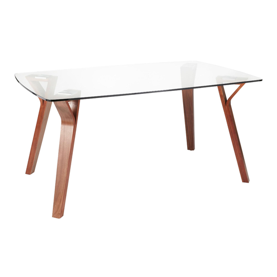 Rectangular Glass and Wood Mid Century Joel Dining Table by World Market