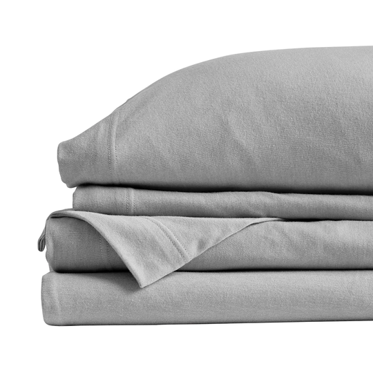 NY Loft SoHo Twin 250-Thread Count Cotton Blend Light Grey 3-Piece Bed Sheet in Gray | 20049