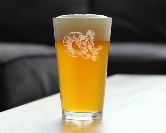 Ram - Pint Glass, 16 Oz, Etched Animals, Wild Animals Gift For Women & Men That Love Rams