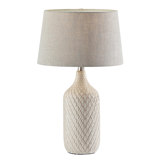 Off White Diamond Ceramic Kathryn Table Lamp Set Of 2: Gray by World Market