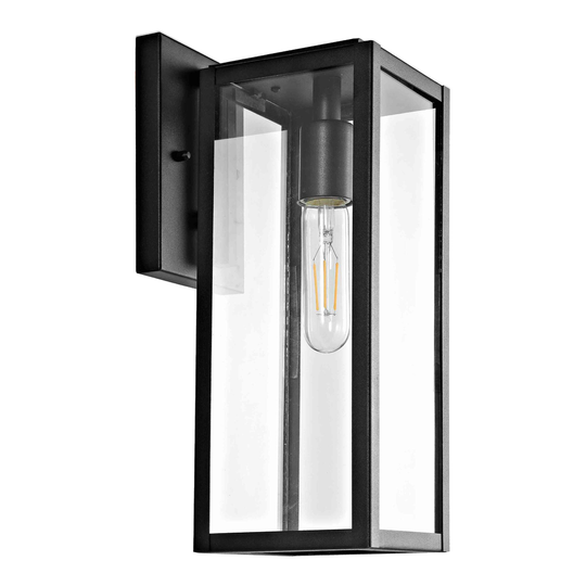 Black Metal and Glass Norsan Outdoor Patio Wall Sconce by World Market