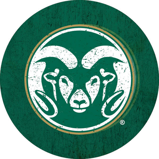 Colorado State Rams Distressed Wood Grain 4 Inch Round Magnet