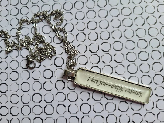 I Love You Pendant Necklace Made From Touch Of Darkness Book Pages