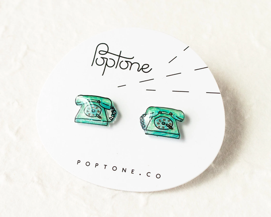 Retro Phone Earrings/Rotary Telephone Kitsch