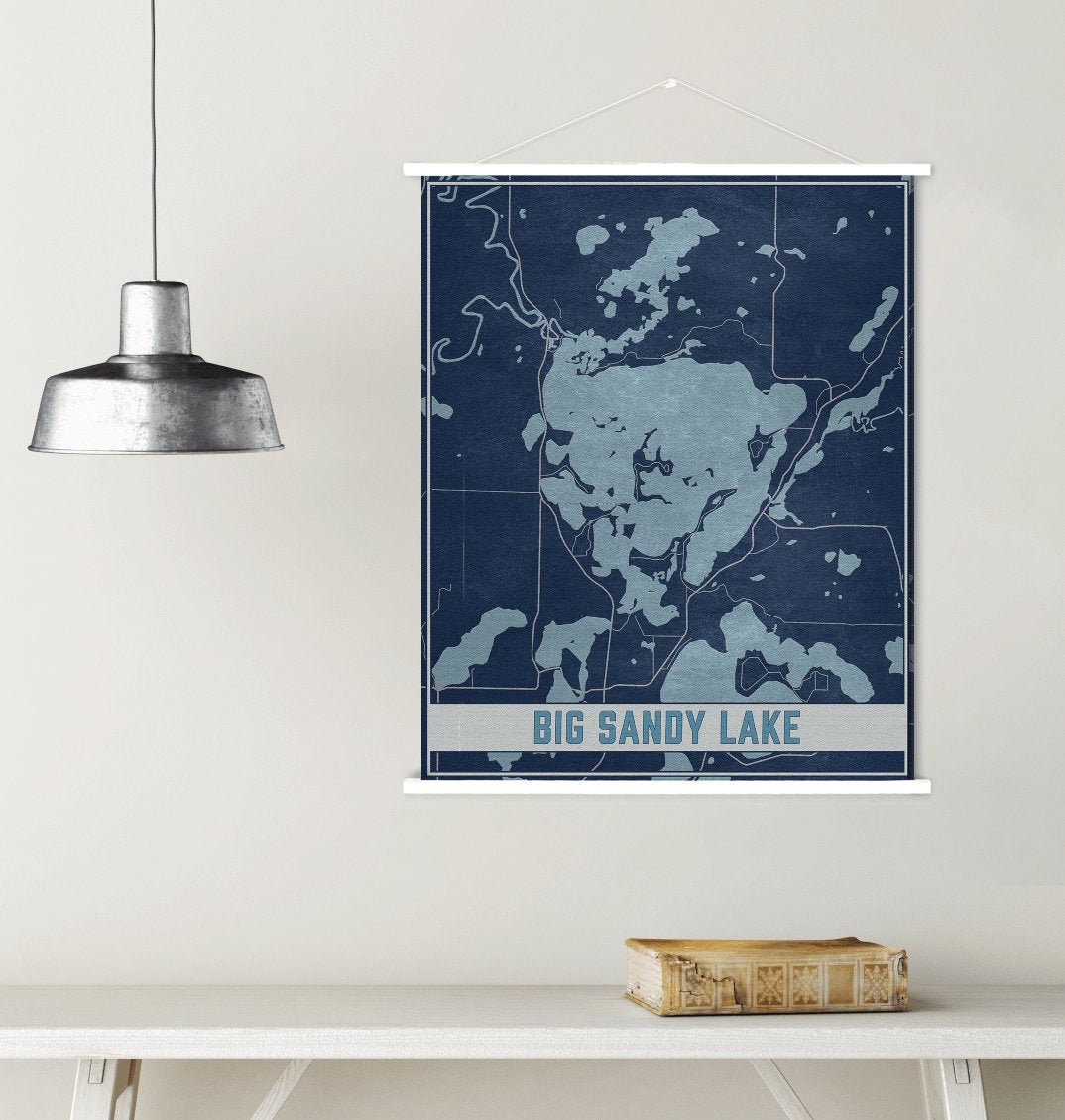 Big Sandy Lake Minnesota Map Print | Magnetic Poster Frame Printed Marketplace