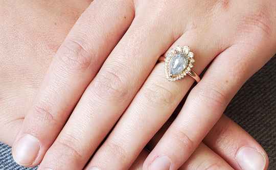 2 Carat Gray Diamond Rose Gold Engagement Ring