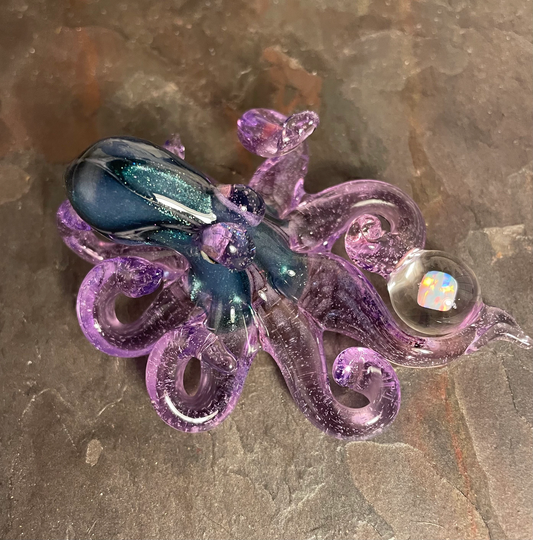 The Gordian Kraken Collectible Wearable Boro Glass Octopus Necklace/Sculpture