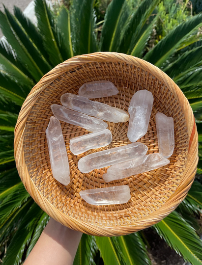 Clear Quartz Point Crystal + Raw Quarts