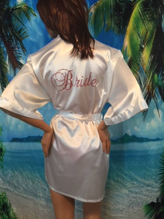 Bachelorette Party Robe | Kimono, Booty Veil, Hair Sash And/Or Tiara - Buy Separately Or As A Set Rose Gold | Or Any Color Lettering