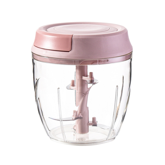 Garlic Blender Multifunctional Smiley PP Meat Grinder Manual Chopper Kitchen Tool - pink, l