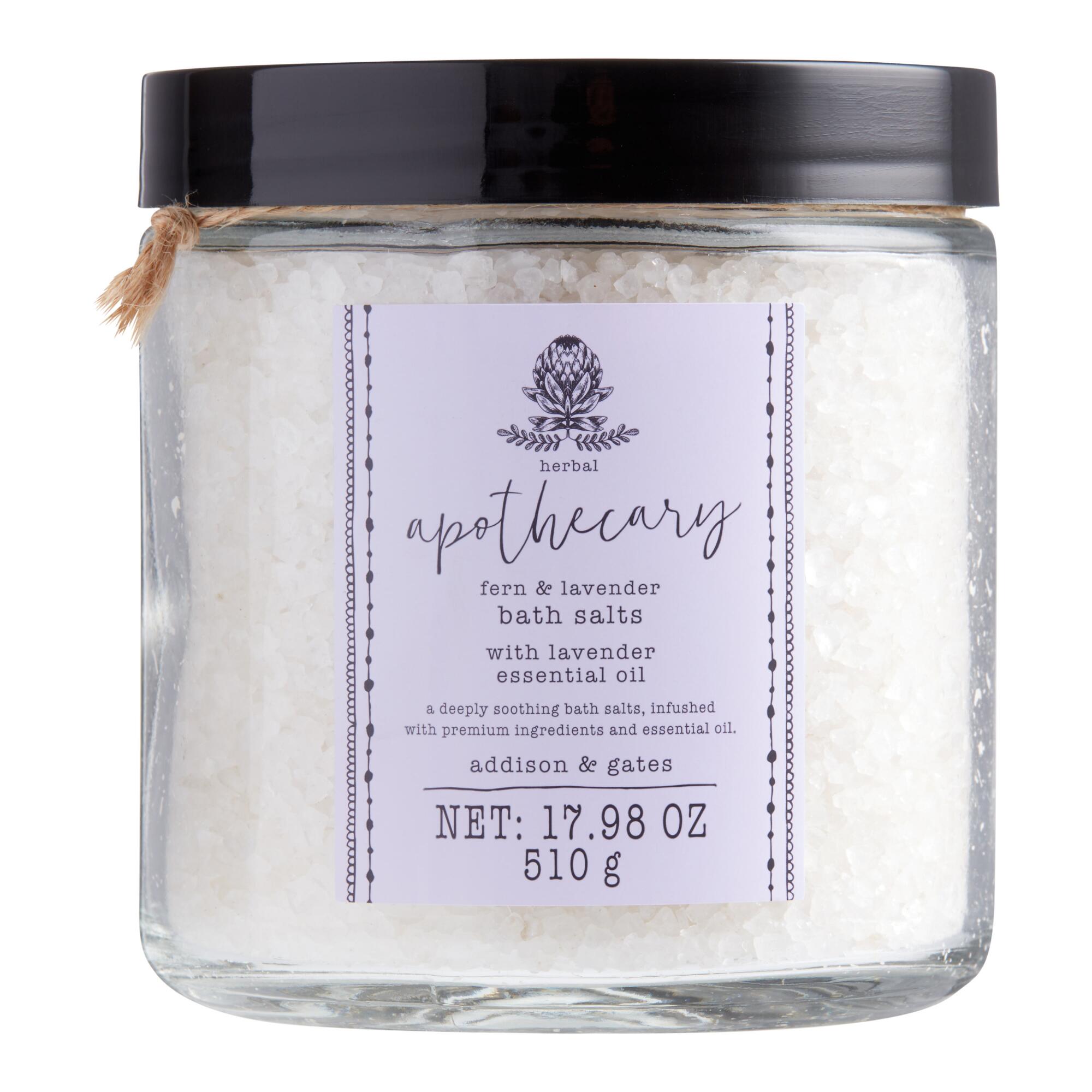 Home Apothecary Fern & Lavender Bath Salts: Purple - Glass by World Market