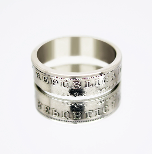 Panama Coin Ring 5 Centesimo 1968 Coin Rings For Men Women Mens Ring Wedding Anniversary Promise Engagement Bands
