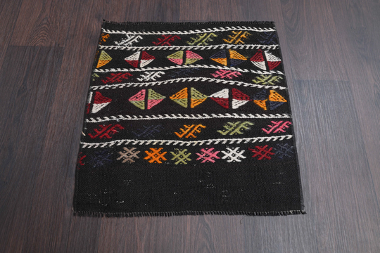 1.8x1.8 Ft Turkish Small Rug, Vintage Front Mat, Entryway Door Bath Wool Bedside Kitchen Throw 2x2 Rug, Carpet