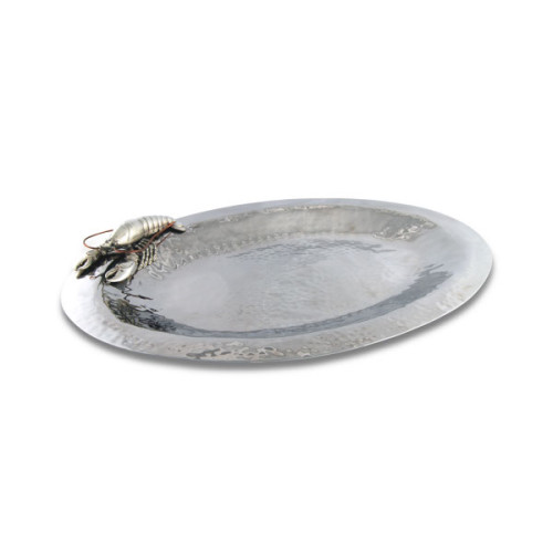 Vagabond House Sea And Shore Pewter Lobster, Steel Tray