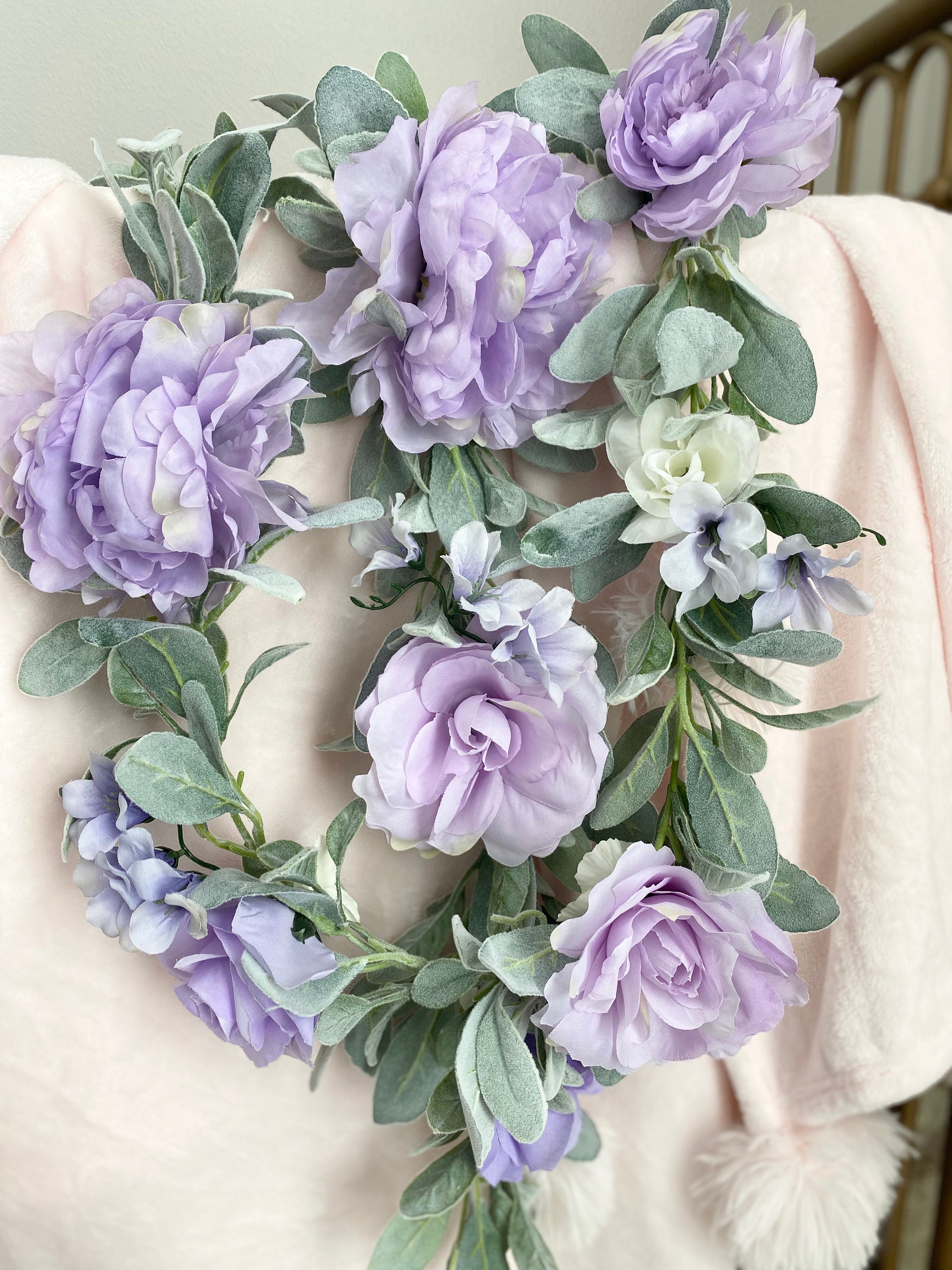 Girl Nursery Decor, Garland, Floral Garland Nursery, Flower 1st Birthday Boho Party Decor