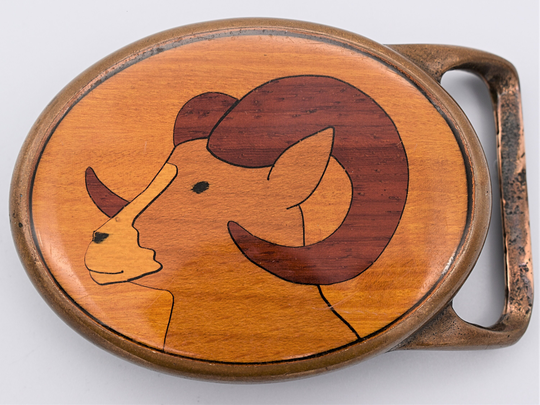 Tech Ether Guild/Von West Sheep Ram 1970S Vintage Belt Buckle