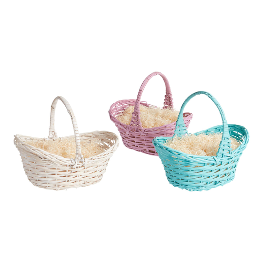 Woven Gift Basket Kit With Handle: Multi - Paper by World Market