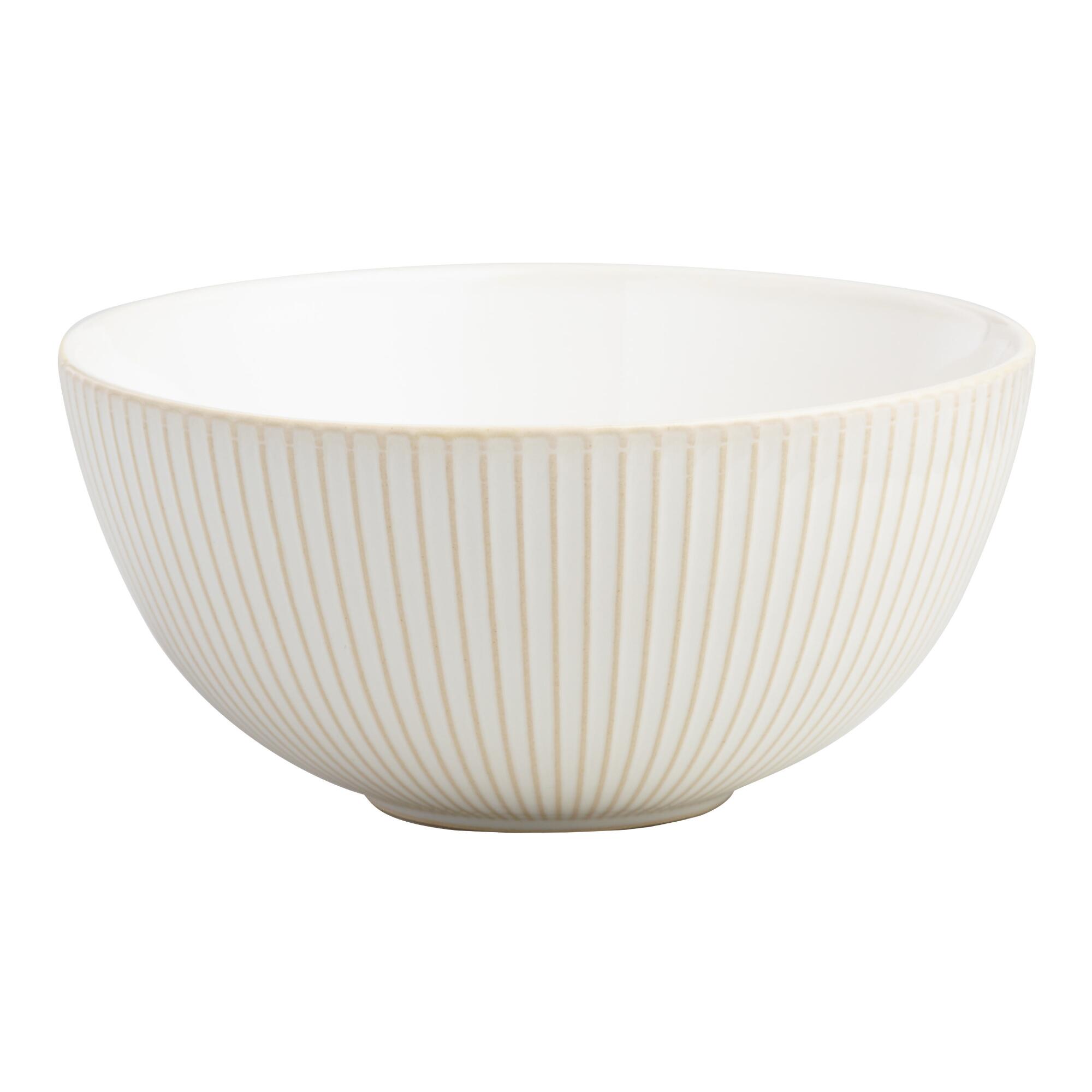 White Textured Ceramic Avery Bowls Set Of 2 - Stoneware by World Market