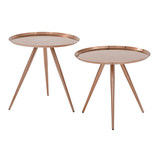 Round Copper Nesting Tables Set Of 2: Metallic by World Market