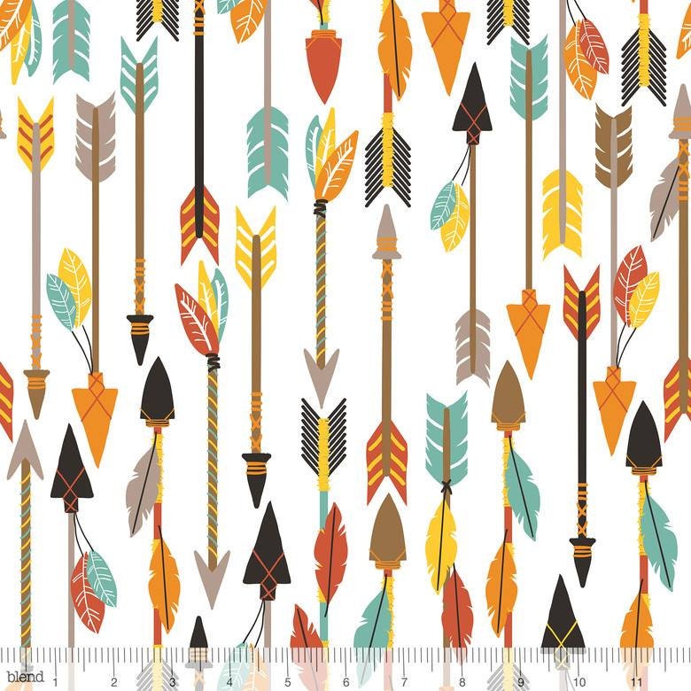 Luckie Blend Fabrics Arrows Western Boy Maude Ashbury Brown Black Mint Blue Orange Yellow Cowboy Children Juvenile Baby Prints