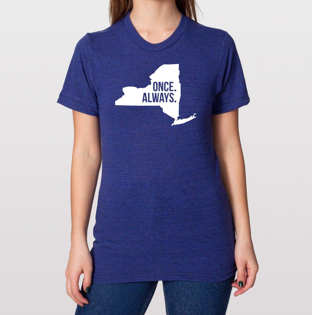 New York Home Ny Once. Always. Tri Blend Track T-Shirt Gift - Unisex Tee Shirts Size Xs S M L Xl Xxl
