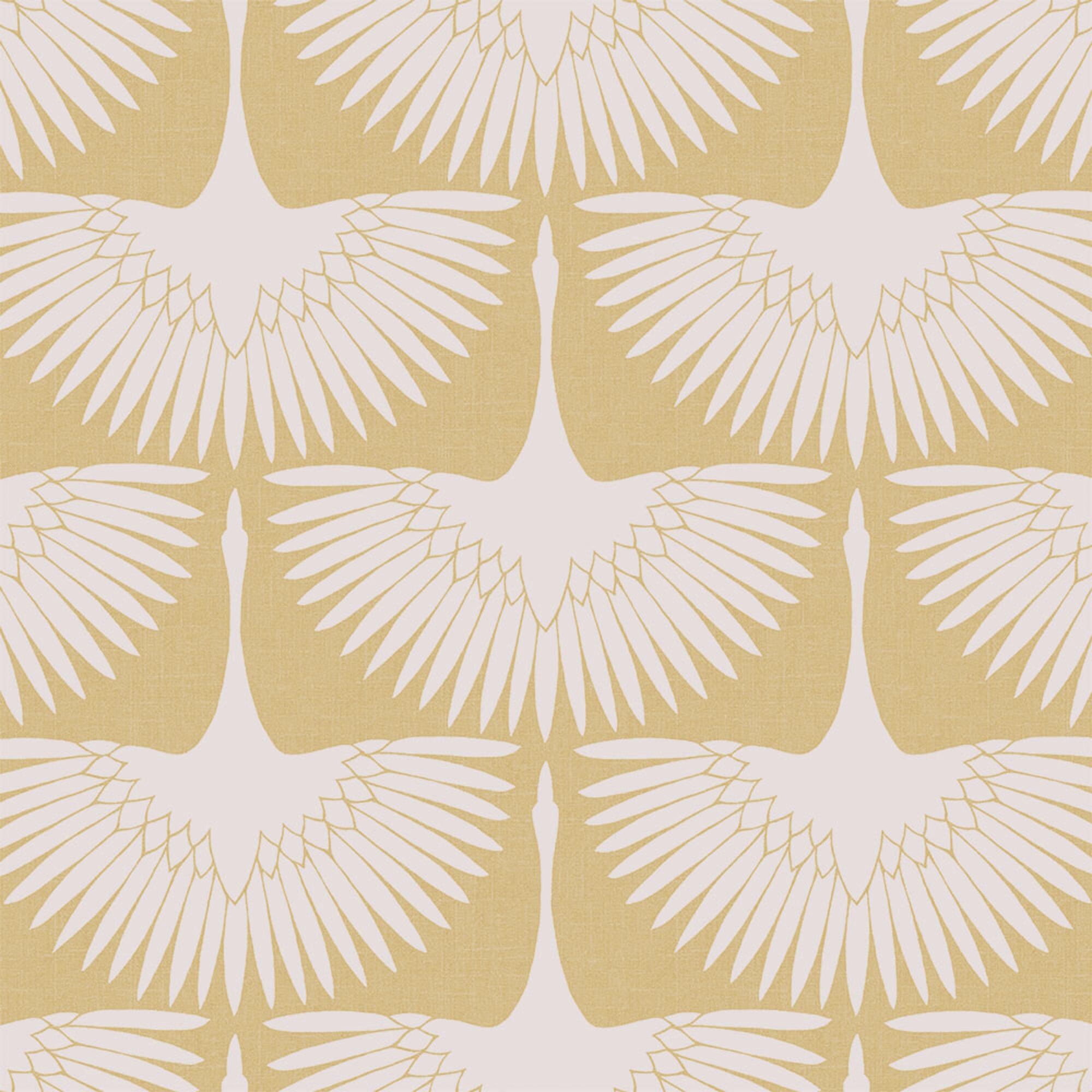 Golden Genevieve Gorder Cranes Peel And Stick Wallpaper by World Market