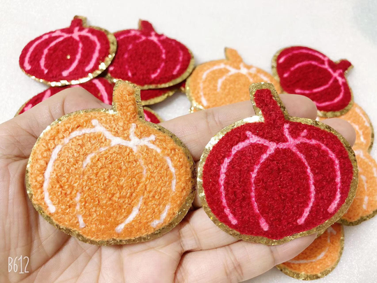 Halloween Pumpkin Iron On Chenille Embroidered Applique Patch Design For T-Shirt Or Coat Jeans Iron Patches